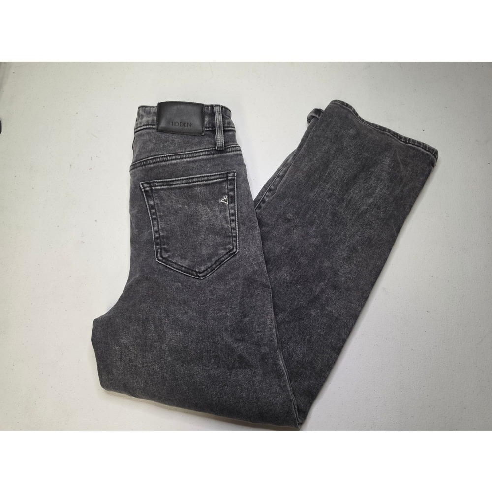 Hidden Jeans Ella High Rise Cropped Classic Straight Gray Denim 26